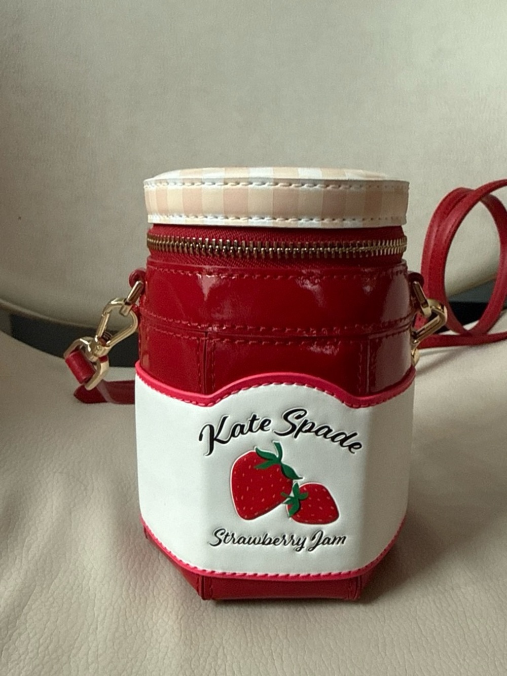 kate spade Red and White Strawberry Jam Mini Crossbody